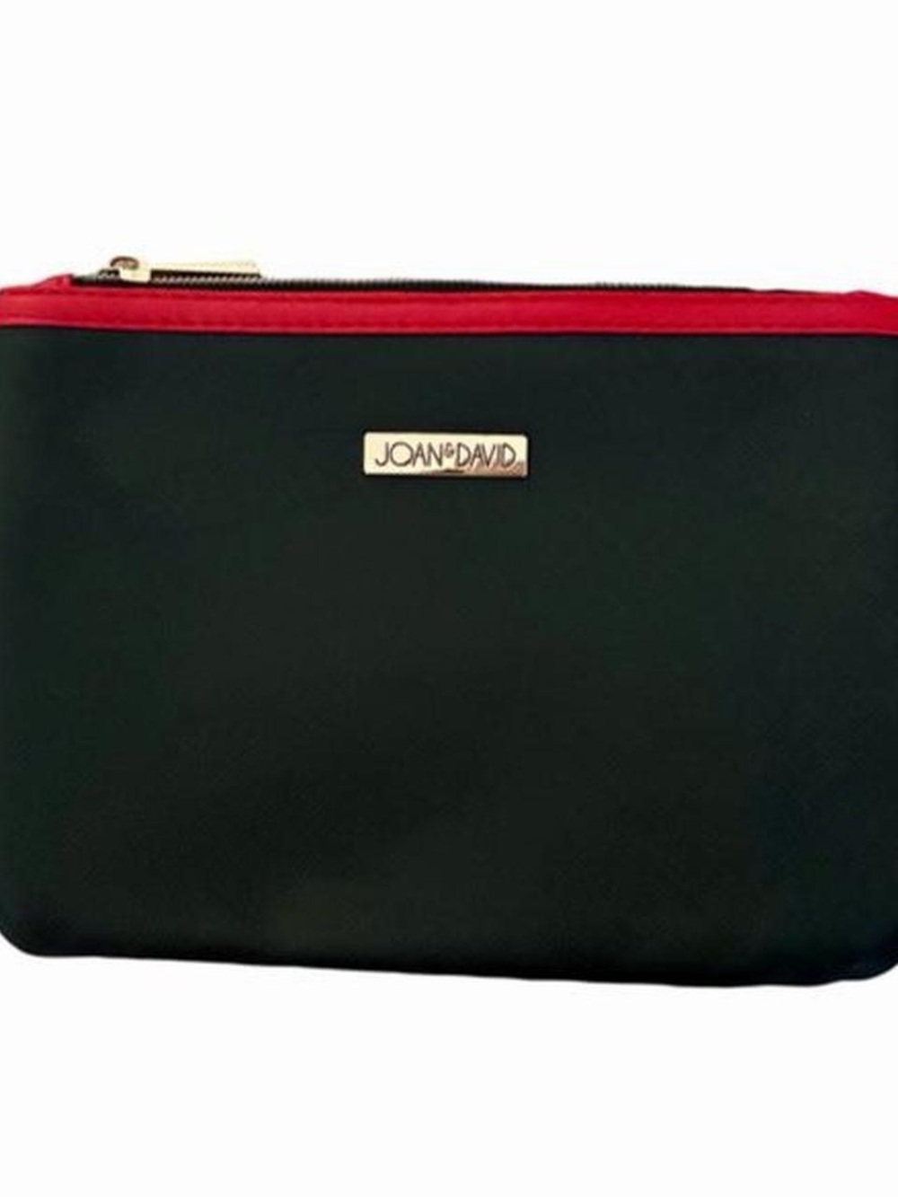 Joan & David Black Cosmetic Pouch with Red Zip Trim